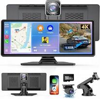 Automobilinis monitorius su 10" ekranu, Android, CarPlay, galinio vaizdo kamera, lenkų kalbos meniu