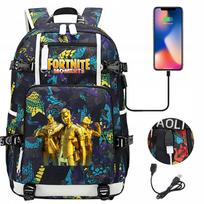 Kuprinė Fortnite, didelė, atspari vandeniui, su USB, A4 formatui