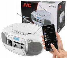 Nešiojamas grotuvas JVC RC-E451W, USB, CD, MP3, radijas, baltas