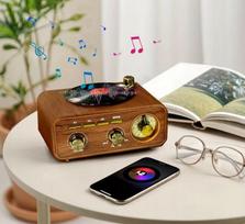 Radijo grotuvas su patefonu, Bluetooth, AM/FM, baterijomis