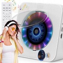Nešiojama radija su CD, Bluetooth, USB, AUX, FM, balta