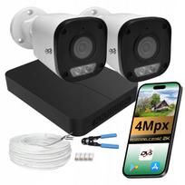 Stebėjimo kamerų rinkinys DVS, 2 lauko IP PoE kameros, 4 Mpx, Dual Light