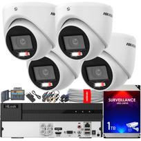 Vaizdo stebėjimo rinkinys HiLook 8MP 4K su 4 AHD kameromis ir 1TB įrašymo įrenginiu