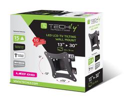 Televizoriaus laikiklis Techly, 13–30", iki 15 kg, pakreipiamas, juodas, VESA