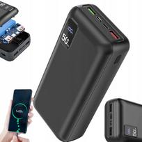 Išorinė baterija 50000 mAh, greitas įkrovimas, LED ekranas, 3 jungtys, 22.5W