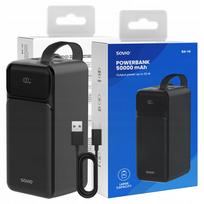 Išorinė baterija SAVIO BA-14, 50000 mAh, 185 Wh, 20 W, USB-C, USB-A, LED, greitas įkrovimas
