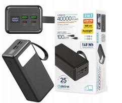 Išorinė baterija 40000mAh, 2x USB, 2x USB-C, PD, QC 3.0, 65W
