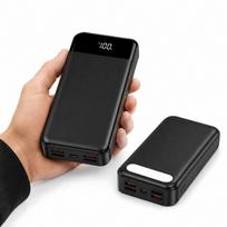 Išorinė baterija 50000 mAh, 22,5 W, USB-C, greitas įkrovimas, ekranas, žibintuvėlis