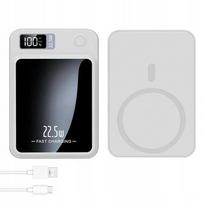 Išorinis akumuliatorius 10000 mAh, USB-C, belaidis, baltas, su MagSafe