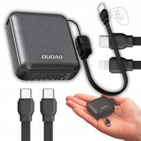 Nešiojama mini išorinė baterija 10000 mAh, greitas įkrovimas 22.5W, USB-C, lengva, su laidu
