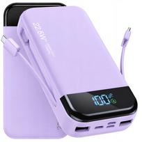 Išorinė baterija 30000 mAh, 22,5W, QC, PD, 2x USB, USB-C, su integruotu USB-C laidu