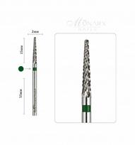 Karbidinis frezos antgalis NEEDLE, žalias, gelio nuėmimui nuo nago apačios, M07