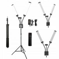 LED lempa blakstienoms ir makiažui, dviguba, su stovu, 40 W