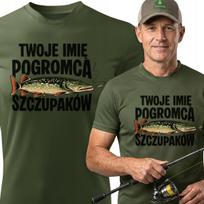Vyriški termo marškinėliai žvejui, khaki spalvos, su jūsų vardu