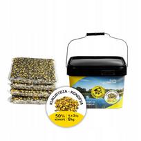 Grūdų jaukas su kukurūzais ir pluoštinėmis kanapėmis, 8 kg (4 x 2 kg) + 10 l kibiras