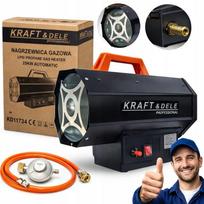 Dujinis šildytuvas Kraft&Dele KD11734, 25 kW, su reduktoriumi ir žarna