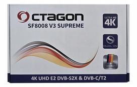Palydovinis imtuvas OCTAGON SF8008 V3 SUPREME COMBO 4K, 1x DVB-S2X, 1x DVB-T2/C, Linux E2