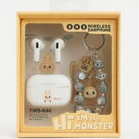 Belaidžių ausinių rinkinys Bluetooth 5.3 su dėklu ir raktų pakabuku Hi I'm the Monster