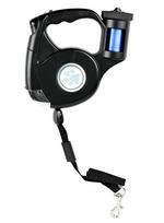 Benson automatinis pavadėlis 5m, juodas, su maišeliu, LED