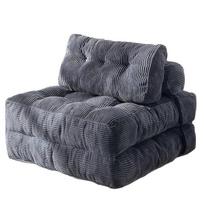 Sulankstoma sofa-lova su galvos atrama ir juosmens pagalve