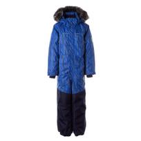 Huppa Berniukų žieminis kombinezonas BRUCE 1, BLUE PATTERN/ NAVY, 128 cm