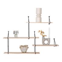 Sieninė lentyna HOUSE NORDIC Harlem 99 cm Juoda/Natūrali