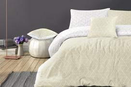 Kayoom patalynės komplektas Florence 125-FR, 220x240, 3 dalių, smėlio/baltos spalvos