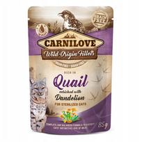 Šlapi kačių ėdalas Carnilove su putpelių mėsa ir kiaulpienėmis, 85 g