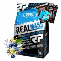 Baltyminiai masės auginimo milteliai REAL PHARM REAL MASS 1000g su BCAA ir maltodekstrinu