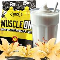 Baltyminis angliavandenių gaineris Real Pharm MUSCLE ON 1000g vanilės
