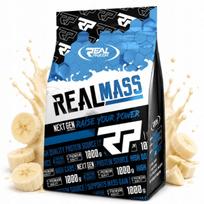 Gainer baltymų ir angliavandenių mišinys 1 kg Real Mass bananų skonio