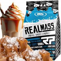 Gainer baltymai ir angliavandeniai Real Pharm Real Mass sūdyto karamelės skonio 6800g