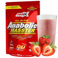 Baltymų ir angliavandenių mišinys AMIX ANABOLIC MASSTER su kreatinu, braškinis, 500g