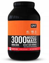 Gaineris QNT Muscle Mass 3000, 1,3 kg, braškių