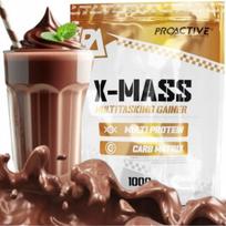 Baltyminiai angliavandenių milteliai GAINER ProActive X-MASS šokolado, 1000 g