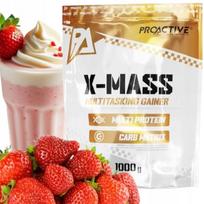 Baltyminiai milteliai Proactive X-Mass 1000 g, braškių skonio