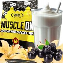 Baltymų ir angliavandenių gaineris Real Pharm MUSCLE ON 1000g vanilės-mėlynių