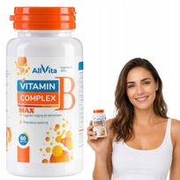 Vitaminų B kompleksas MAX metilintas B12 ALLVITA maisto papildas 60 kapsulių