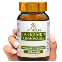 Liposomala Vitamin D3 K2 MK-7, 80 kapsulių