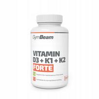 Maisto papildas GymBeam Vitamin D3+K1+K2 Forte 120 kapsulių