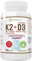 Vitaminų K2 200 µg + D3 4000 TV kapsulės su MCT aliejumi, PROGRESS LABS, 120 kaps.