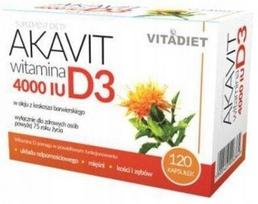 Vitaminas D3 Vitadiet Akavit 4000 IU, 120 kaps.
