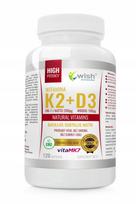 Maisto papildas WISH Vitamin K2 200 µg + D3 2000 IU, 120 kapsulių