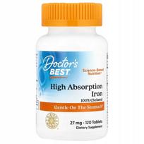 Geležies maisto papildas Doctor's Best, 27 mg, 120 tablečių