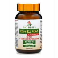 Vitaminai D3 + K2 MK-7, 16000 TV, 120 tablečių, širdžiai, kaulams ir dantims
