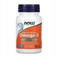 Omega-3 rūgštys NOW Foods 1000mg žuvų taukai, 30 kapsulių