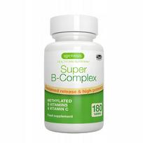 Vitaminų B kompleksas su B12, B6, B7, aktyvia folio rūgštimi, 180 tablečių