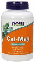 Maisto papildas NOW Food Calcium + Magnesium Stress Formula su vitaminu B ir C, 100 tablečių