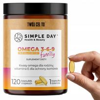 Maisto papildas OMEGA 3-6-9 FAMILY, žuvų taukai, linų sėmenų ir saulėgrąžų aliejus, Vitaminas E, 120 kaps.