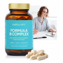 Vitaminų B kompleksas B1 B2 B3 B5 B6 B9 B12 metilkobalaminas biotinas, 60 kapsulių